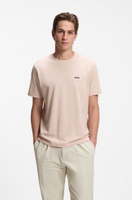 Cotton-piqu&eacute; T-shirt with all-over print, Light Pink