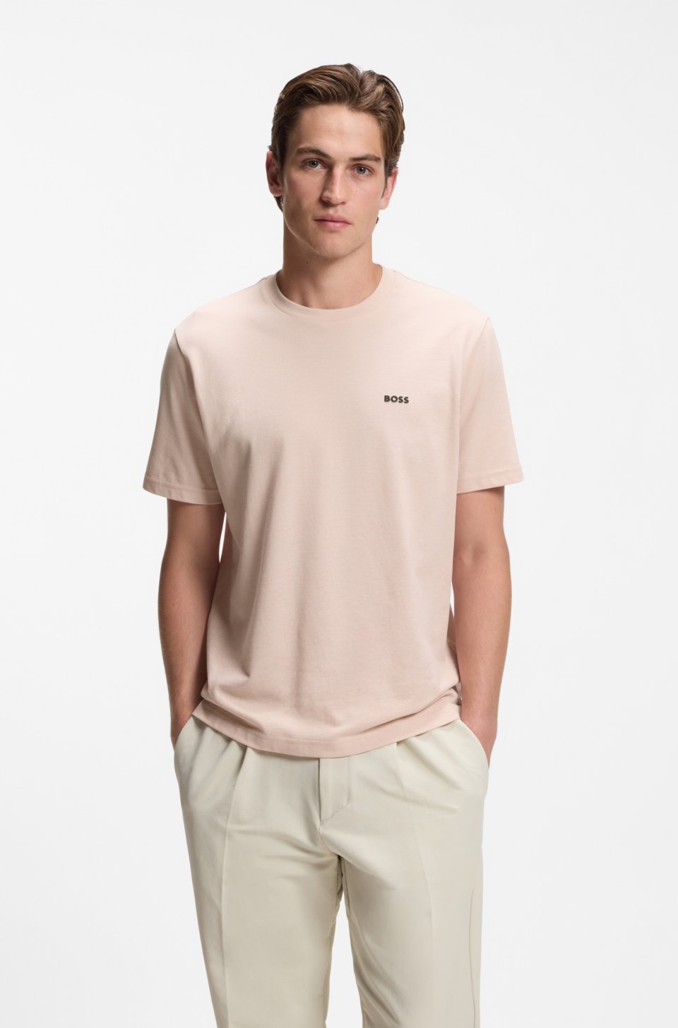 Cotton-piqué T-shirt with all-over print