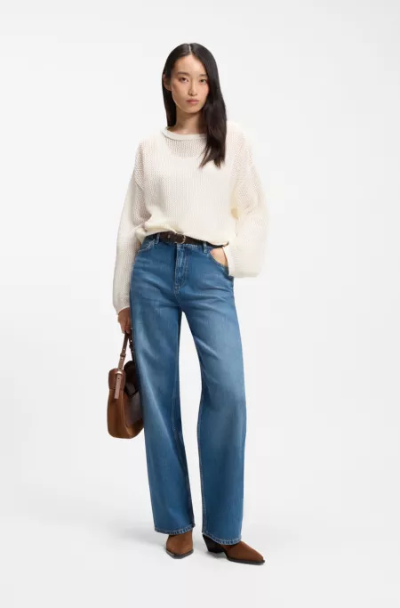 Pull Relaxed en coton avec une structure en maille