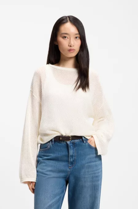 Pull Relaxed en coton avec une structure en maille