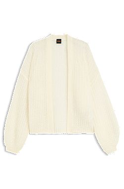 Relaxed-fit cardigan with open-knit structure