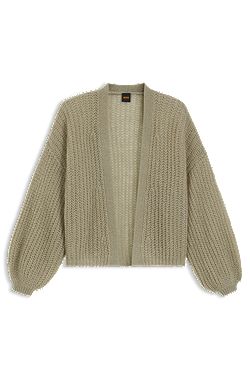 Relaxed-fit cardigan with open-knit structure