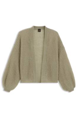 Relaxed-fit cardigan with open-knit structure 4