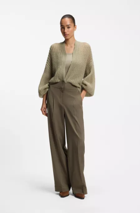 Relaxed-fit cardigan with open-knit structure
