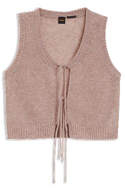 Tie-front cardigan in Italian yarn