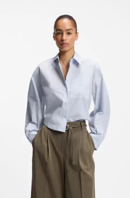 Oversized Bluse aus Baumwoll-Popeline