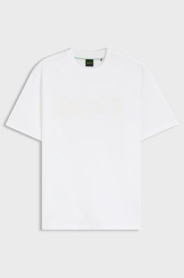 Cotton T-shirt with tonal logo, White