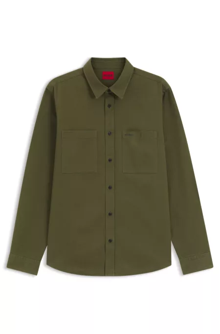 Relaxed-Fit Hemd aus Baumwoll-Twill mit Brustlogo