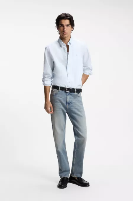 Jean en denim stretch bleu vif