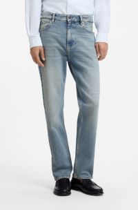 Slim-fit jeans in stretch cotton blend, Blue