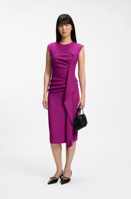 Crepe dress with draped detail
