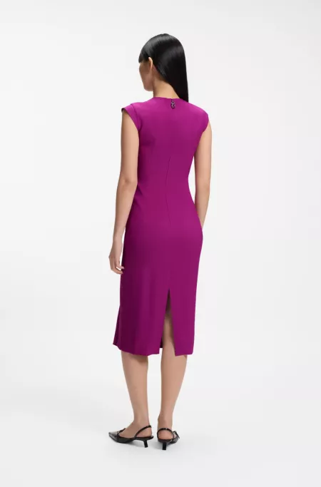 Crepe dress with draped detail