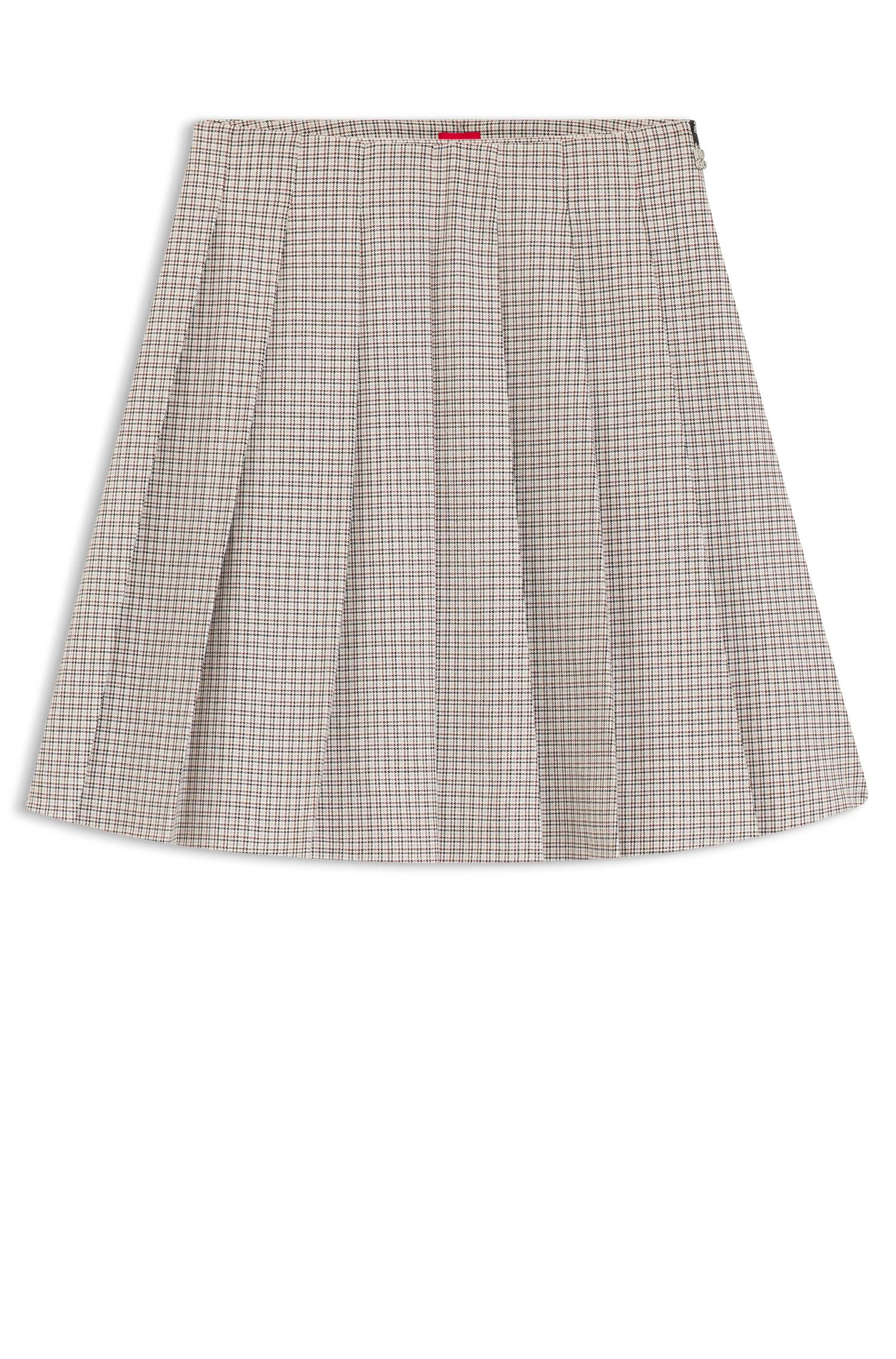 Hugo Pleated mini skirt with micro check kjolar dam – bild 4