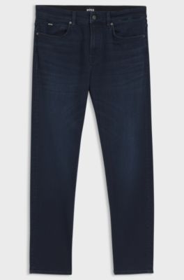Slim-fit jeans in stretch cotton blend, Dark Blue