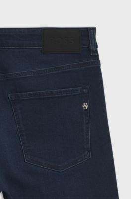 Slim-fit jeans in stretch cotton blend, Dark Blue