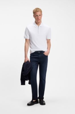 Slim-fit jeans in stretch cotton blend, Dark Blue