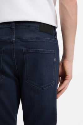 Slim-fit jeans in stretch cotton blend, Dark Blue