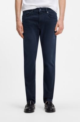 Slim-fit jeans in stretch cotton blend, Dark Blue
