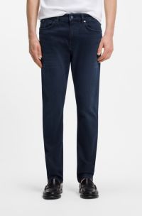 Slim-fit jeans in stretch cotton blend, Dark Blue