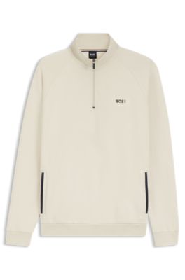 Cotton-blend jacket with metallic logo, White