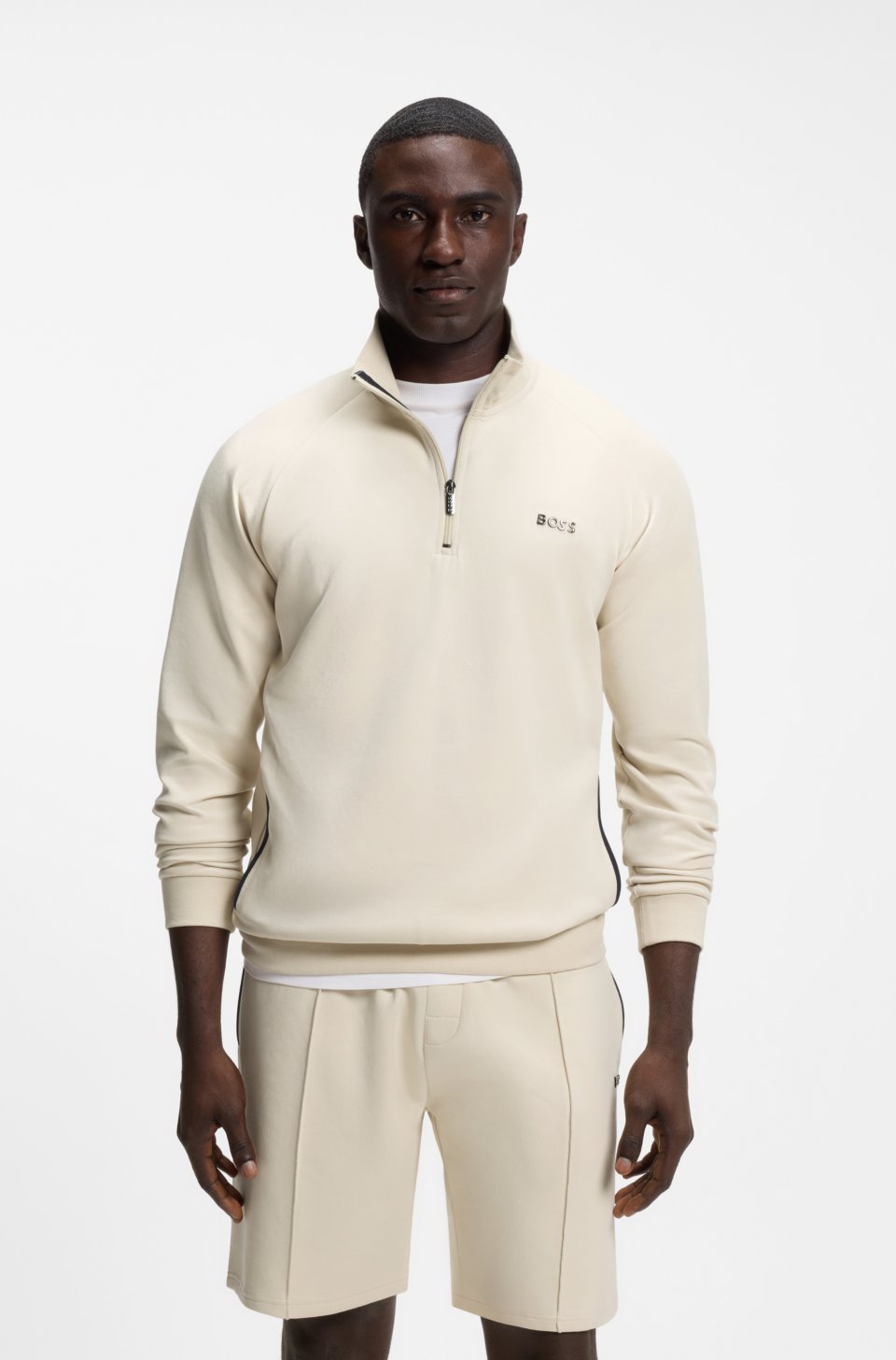 Cotton-blend jacket with metallic logo