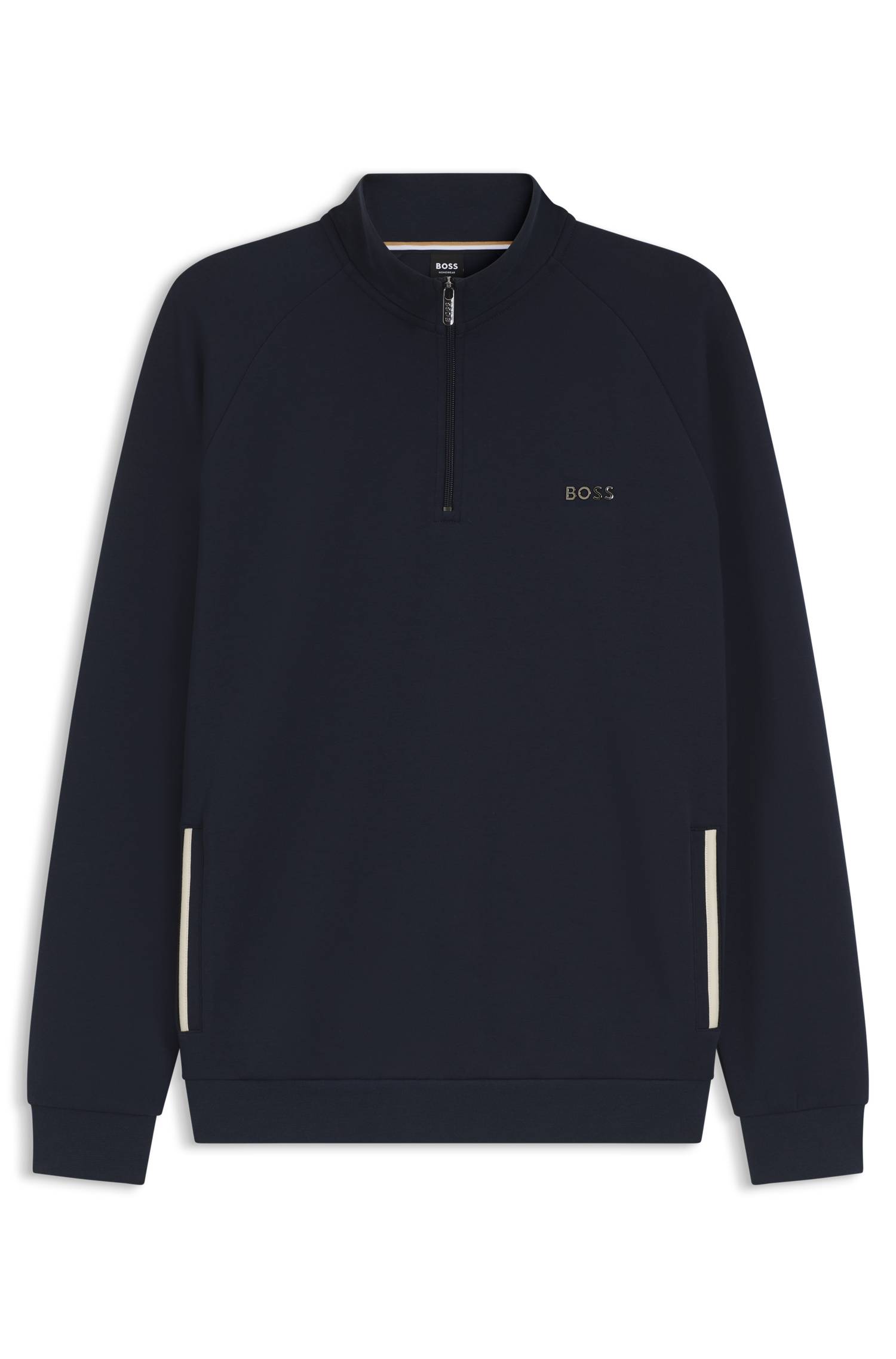 Boss Cotton-blend jacket with metallic logo jackor herr – bild 4