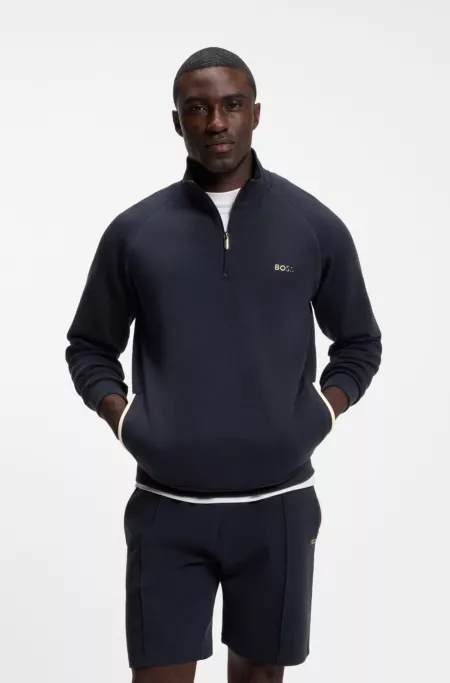 Cotton-blend jacket with metallic logo