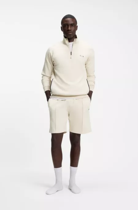 Cotton-blend shorts with metallic logo