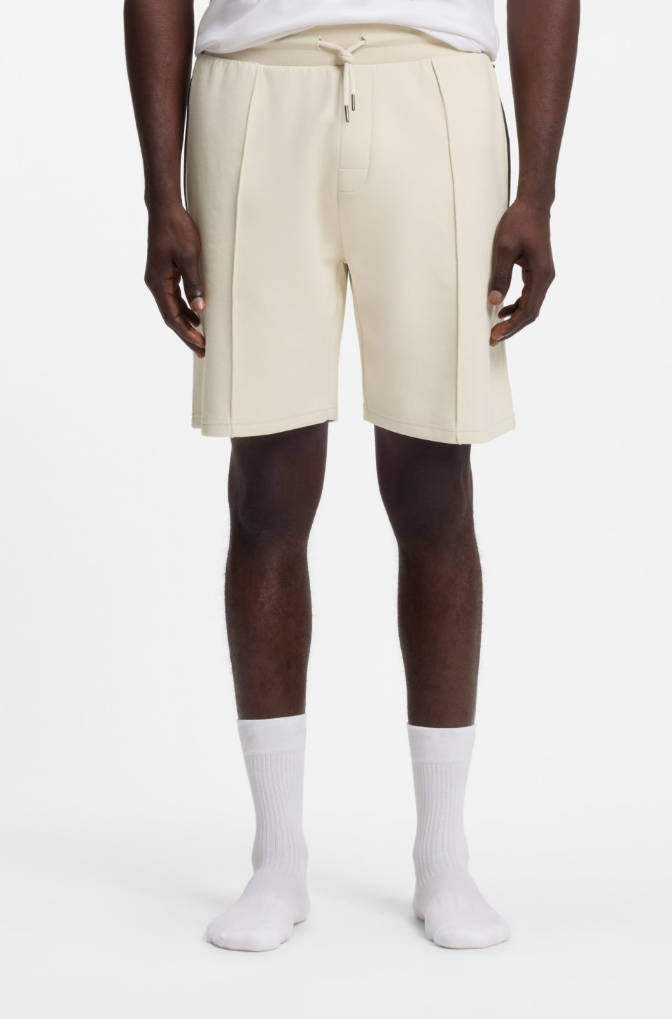 Cotton-blend shorts with metallic logo