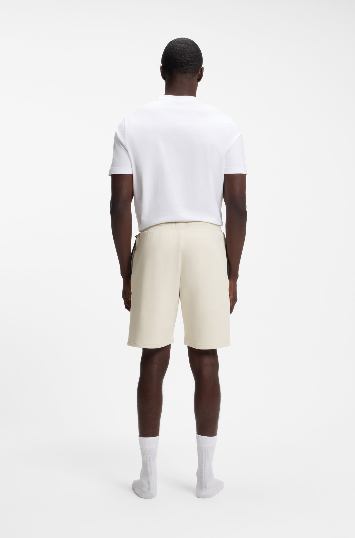 Boss Cotton-blend shorts with metallic logo herr – bild 2