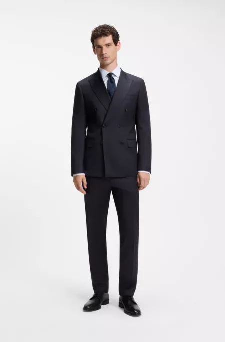 Pantalon Slim en sergé de laine vierge