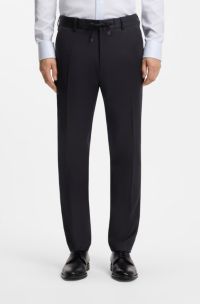 Slim-Fit Hose aus Schurwoll-Serge, Dunkelblau