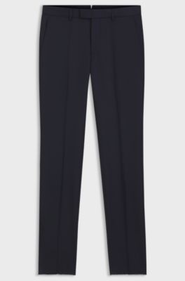 Slim-fit tuxedo trousers with silk-blend trims, Black