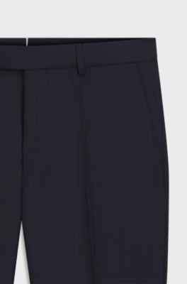 Slim-fit tuxedo trousers with silk-blend trims, Black