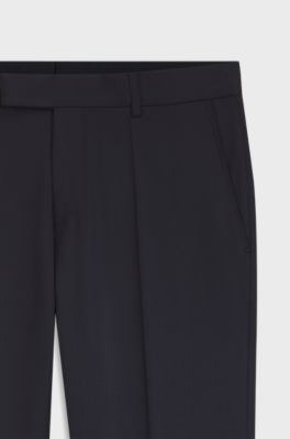 Extra-slim-fit trousers in bi-stretch virgin wool, Dark Blue