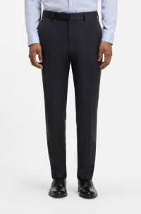 Extra Slim-Fit Hose aus Bi-Stretch-Schurwolle, Dunkelblau