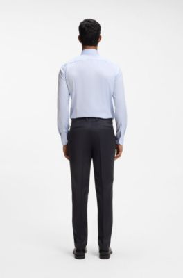 Extra-slim-fit trousers in bi-stretch virgin wool, Dark Blue