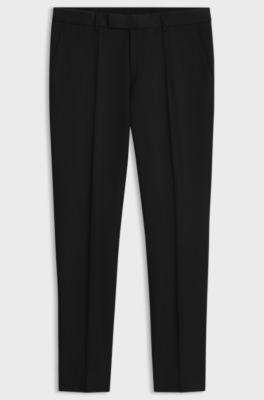 BOSS ONE virgin-wool trousers, Black