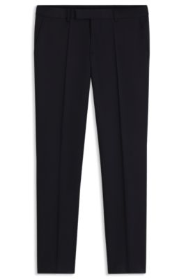 BOSS ONE virgin-wool trousers, Dark Blue