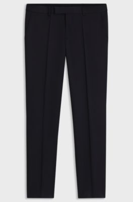 BOSS ONE virgin-wool trousers, Dark Blue