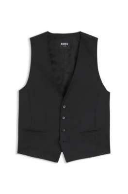 Slim-fit waistcoat in virgin-wool serge 1