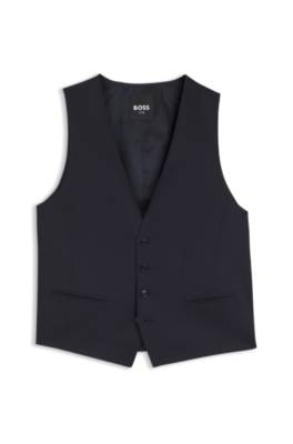 Slim-fit waistcoat in virgin-wool serge 1