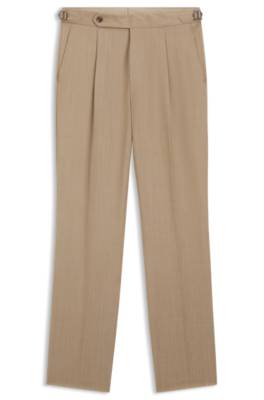 Boss Tapered-fit trousers in virgin-wool serge kostymbyxor herr – bild 4