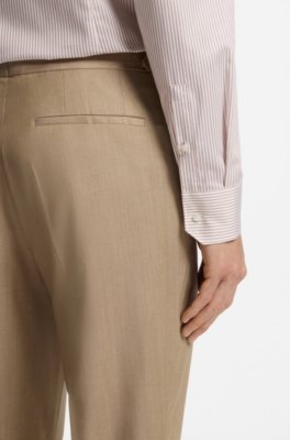Boss Tapered-fit trousers in virgin-wool serge kostymbyxor herr – bild 3