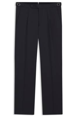 Boss Tapered-fit trousers in virgin-wool serge kostymbyxor herr – bild 4