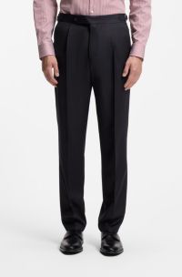 Tapered-Fit Hose aus Schurwoll-Serge, Dunkelblau