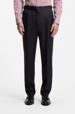 Tapered-fit trousers in virgin-wool serge