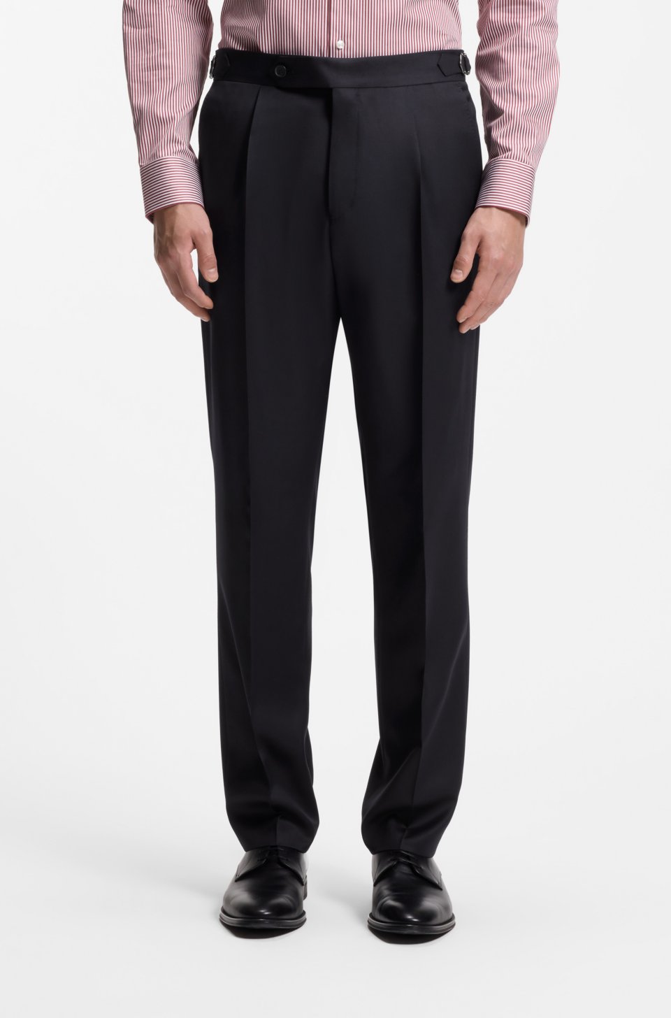 Tapered-fit trousers in virgin-wool serge