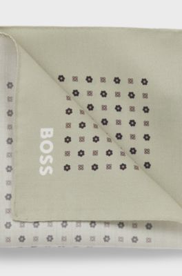 Printed pocket square with logo, Light Green