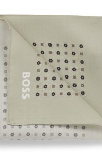 Printed pocket square with logo, Light Green